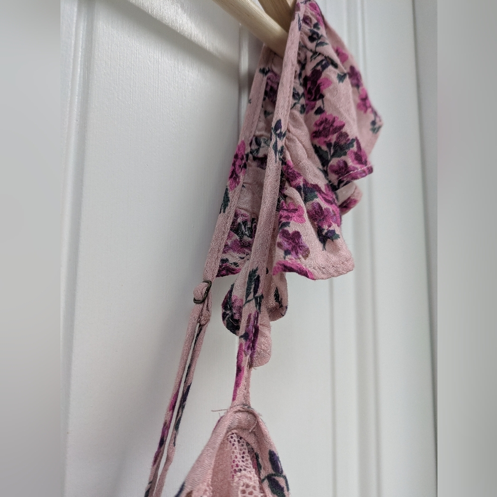 Intimately Free People Pink Floral Bodysuit with Tie Front - Take It Away - Picture 8 of 10